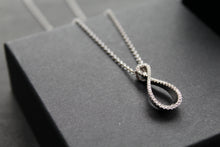 Load image into Gallery viewer, Infinity Charm Pendant with Clear CZ Detail &amp; Rhodium Plate
