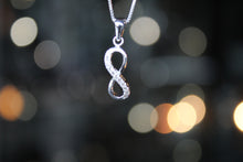 Load image into Gallery viewer, Infinity Pendant with Clear CZ Stones
