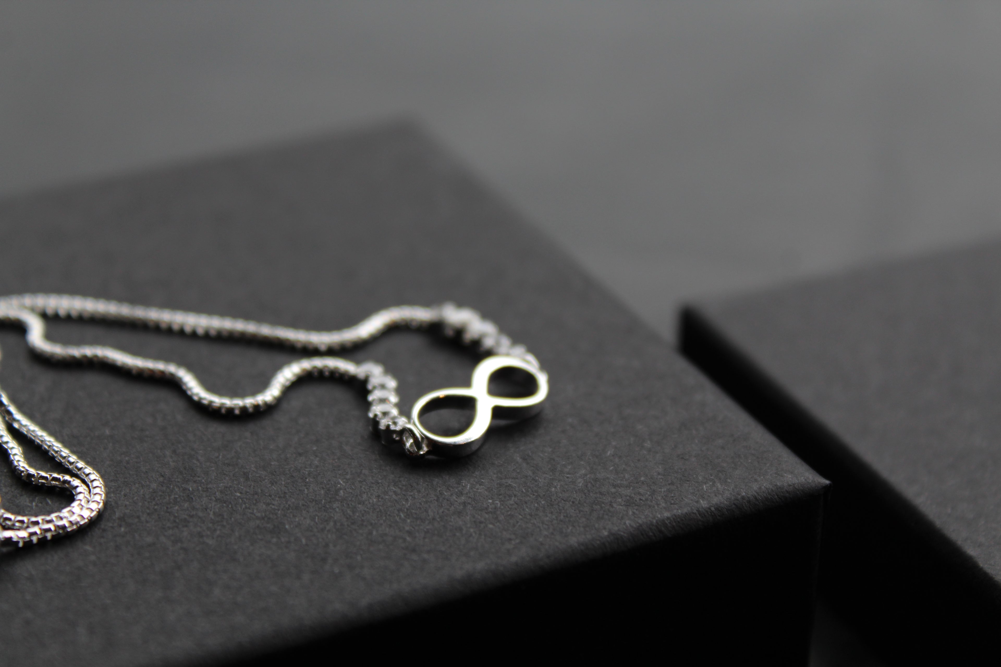 Infinity Slider Bracelet with Clear CZ Stones