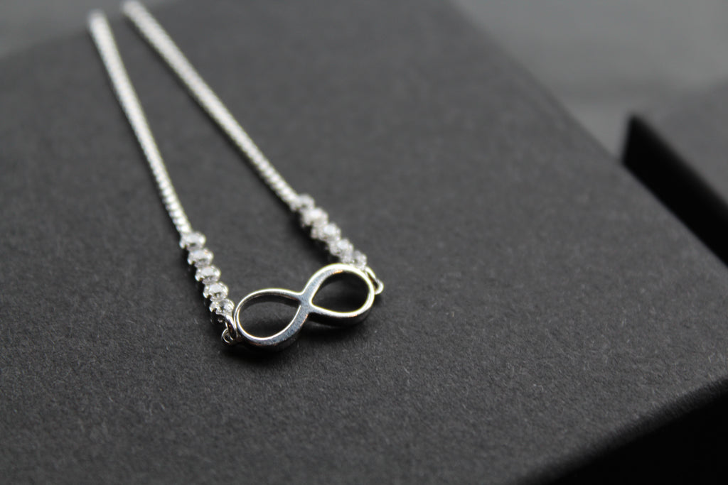 Infinity Slider Bracelet with Clear CZ Stones