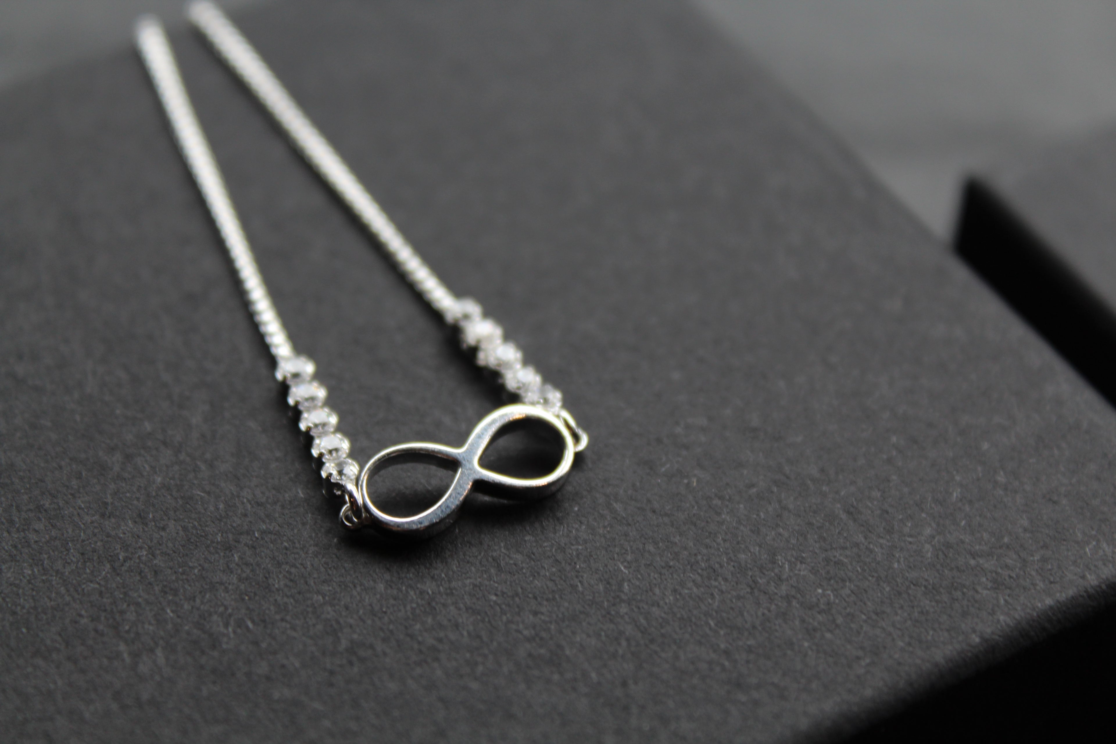 Infinity Slider Bracelet with Clear CZ Stones