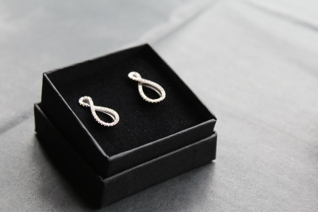 Infinity Stud with Clear CZ Detail