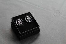 Load image into Gallery viewer, Jolly Roger Silver Round Cufflinks
