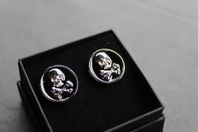 Load image into Gallery viewer, Jolly Roger Silver Round Cufflinks
