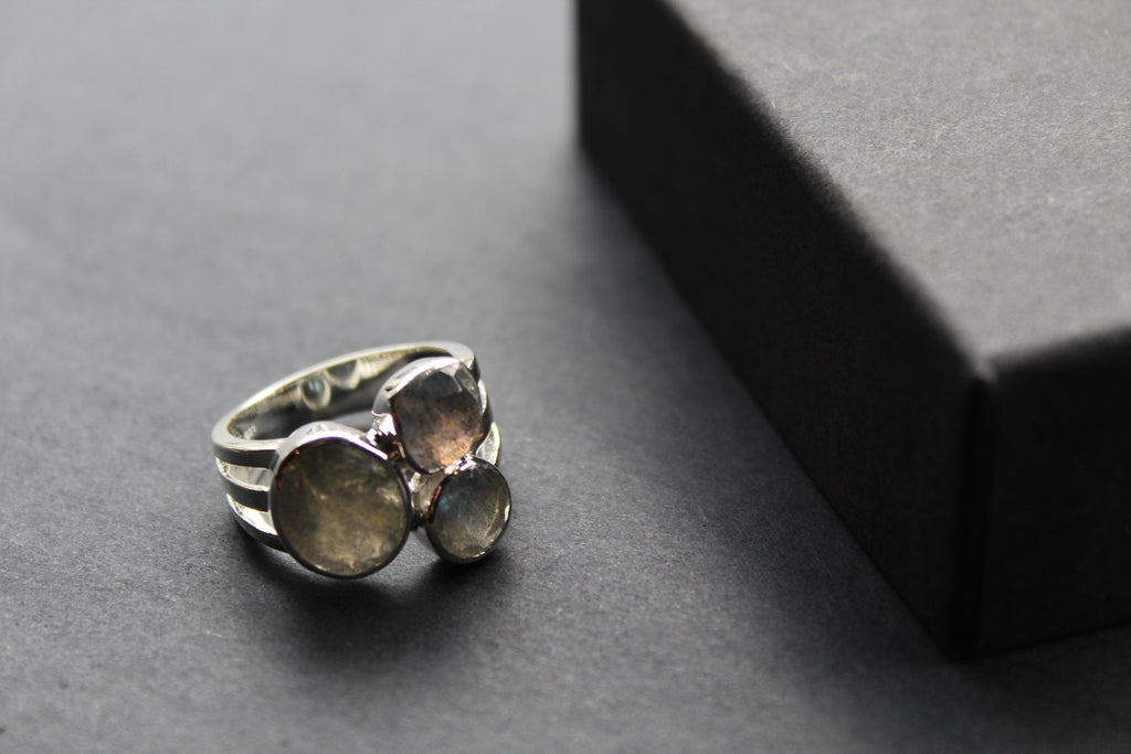 Labradorite Facetted Multi Stone Ring