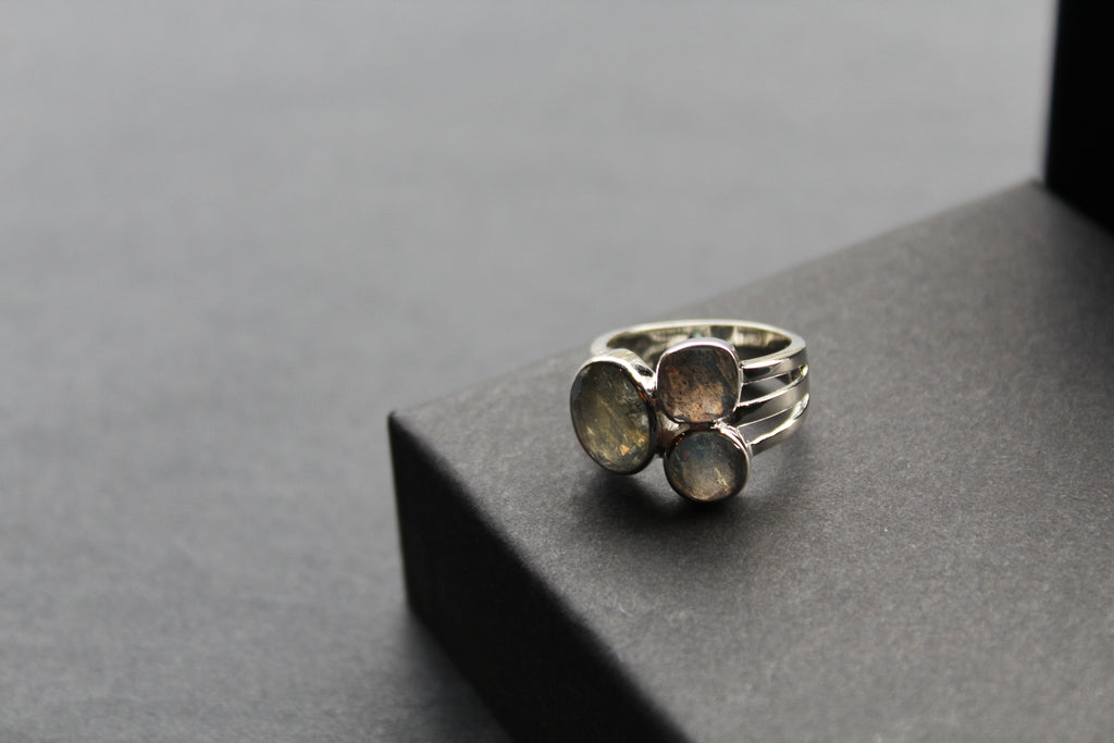 Labradorite Facetted Multi Stone Ring