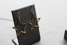 Load image into Gallery viewer, Large Open Star Hook-in Drop Earrings
