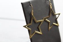 Load image into Gallery viewer, Large Open Star Hook-in Drop Earrings
