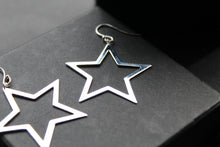 Load image into Gallery viewer, Large Open Star Hook-in Drop Earrings
