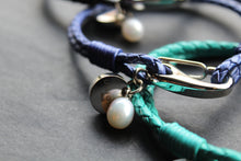 Load image into Gallery viewer, Leather Bracelet with Shrimp Clasp and Pearl Charm
