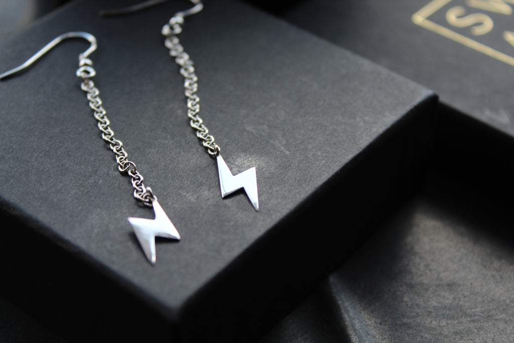 Lightning Bolt Drop Earrings