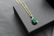 Load image into Gallery viewer, Malachite Tear Drop Pendant and Chain
