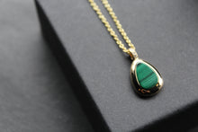 Load image into Gallery viewer, Malachite Tear Drop Pendant and Chain
