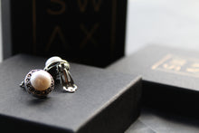 Load image into Gallery viewer, Marcasite Clip On Pearl Studs
