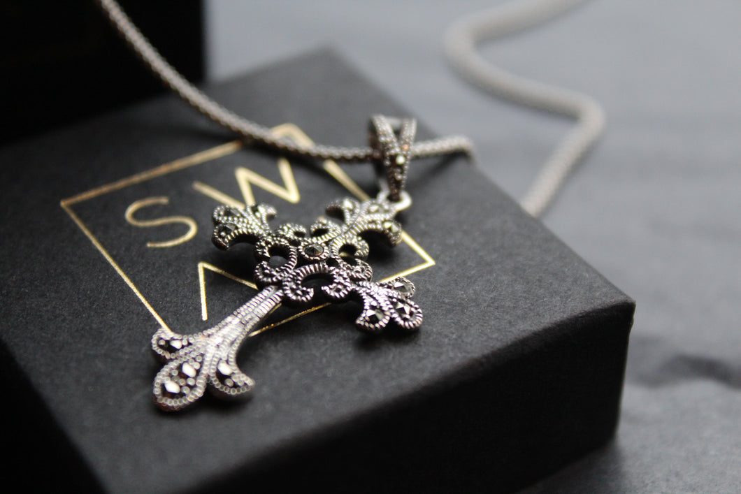 Marcasite Cross Swax Jewellery Barmouth