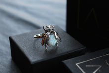 Load image into Gallery viewer, Marcasite and Opalite Beetle Ring
