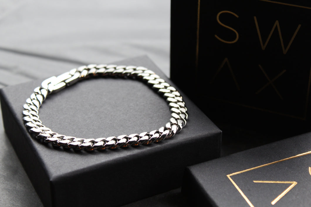 Matte and Polished Stainless Steel Bracelet