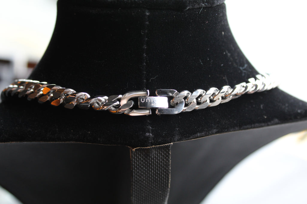 Matte and Polished Stainless Steel Necklace