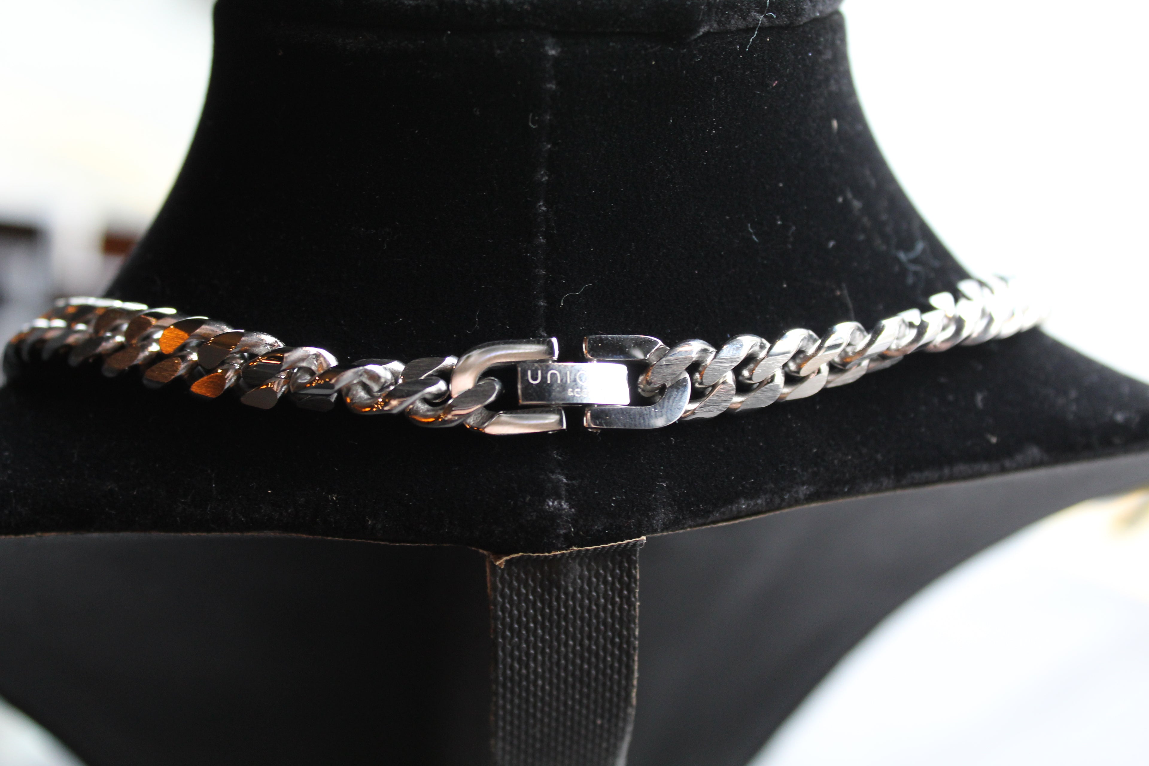 Matte and Polished Stainless Steel Necklace