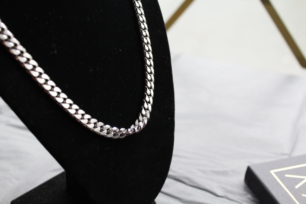 Matte and Polished Stainless Steel Necklace