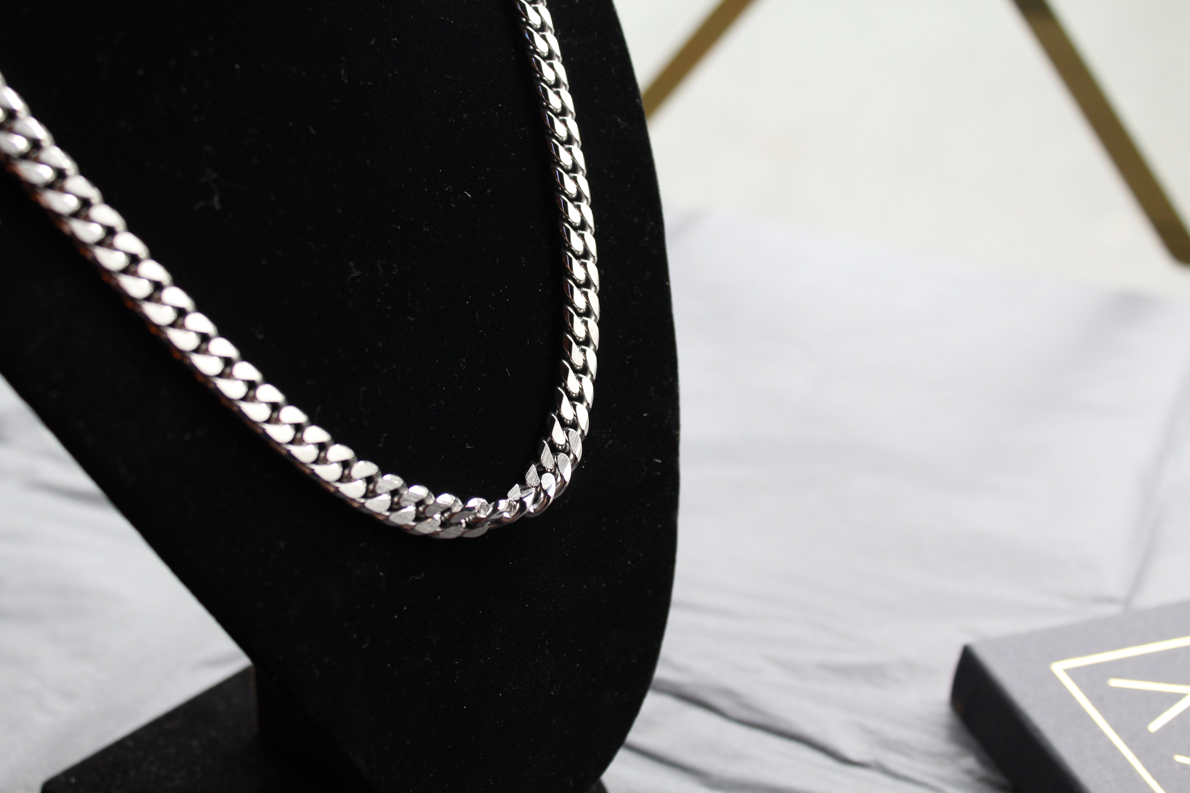 Matte and Polished Stainless Steel Necklace