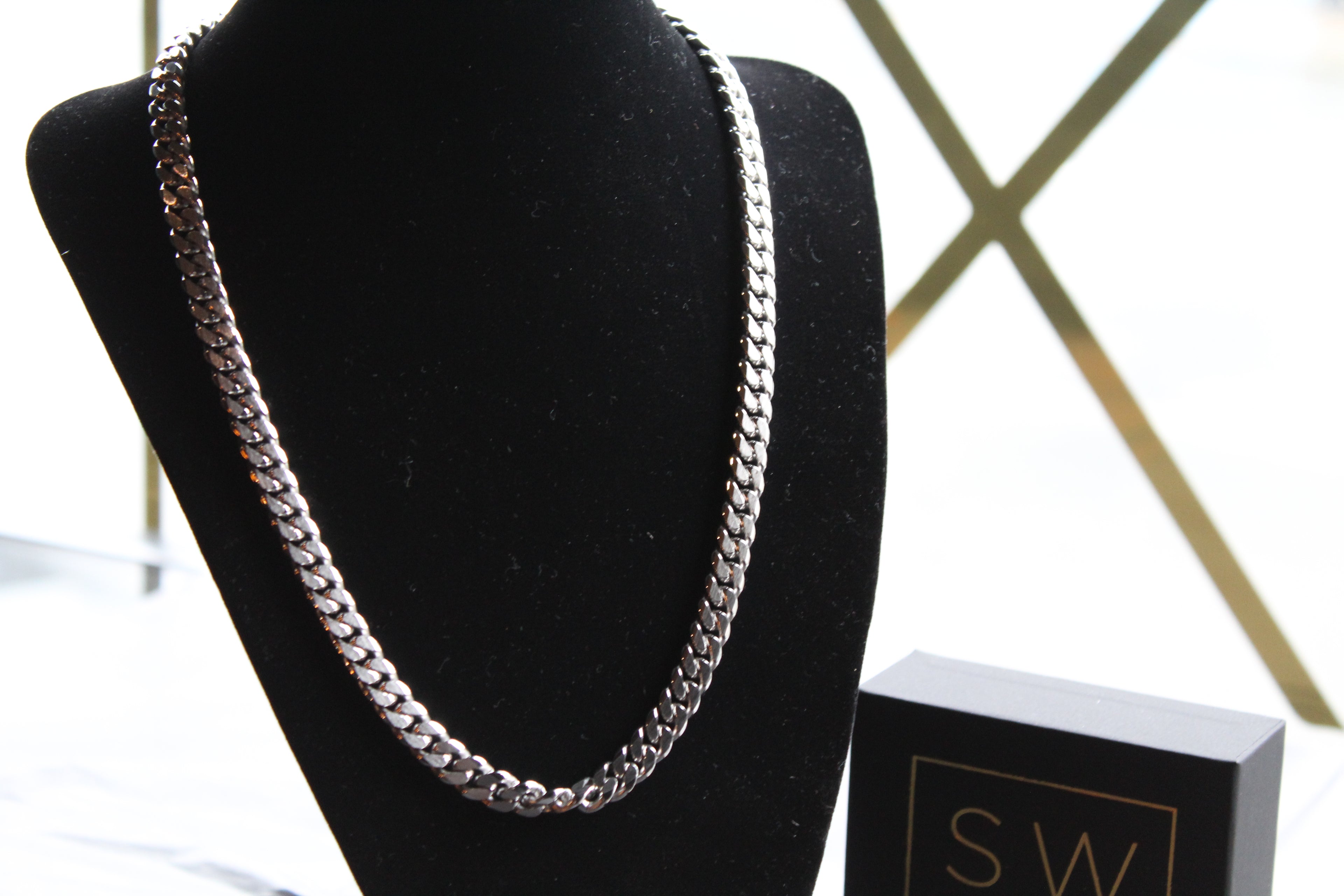 Matte and Polished Stainless Steel Necklace