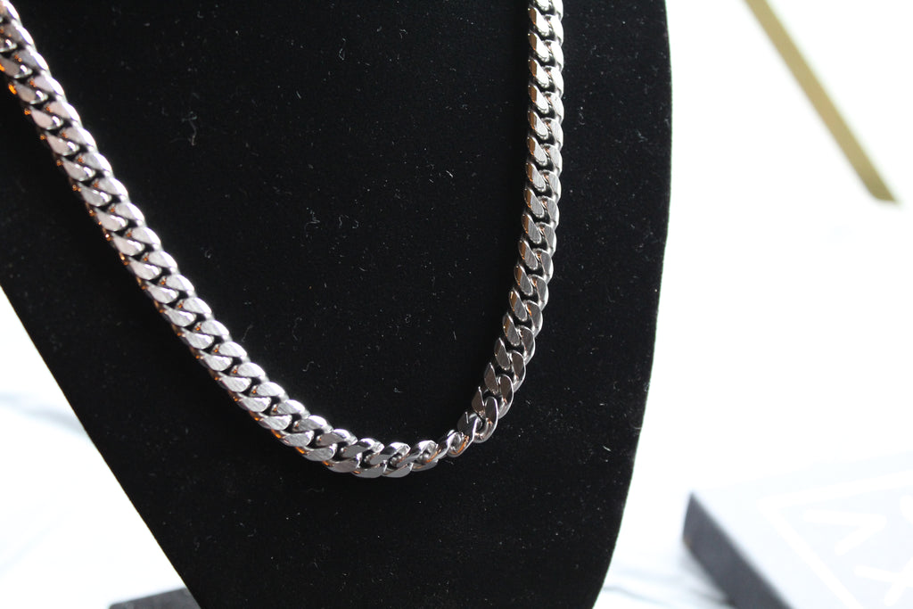 Matte and Polished Stainless Steel Necklace