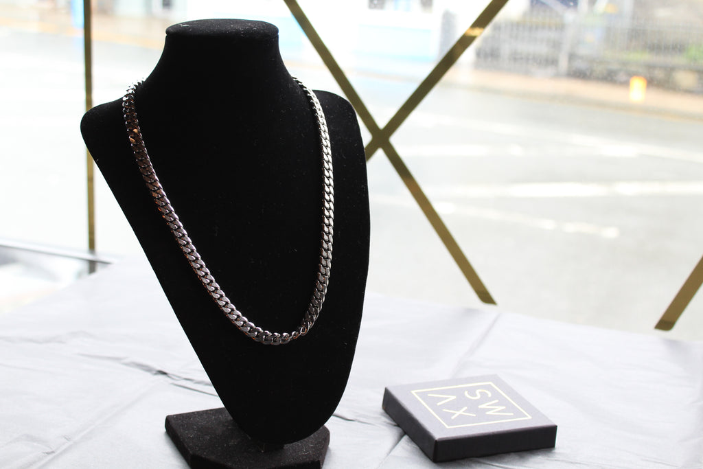Matte and Polished Stainless Steel Necklace