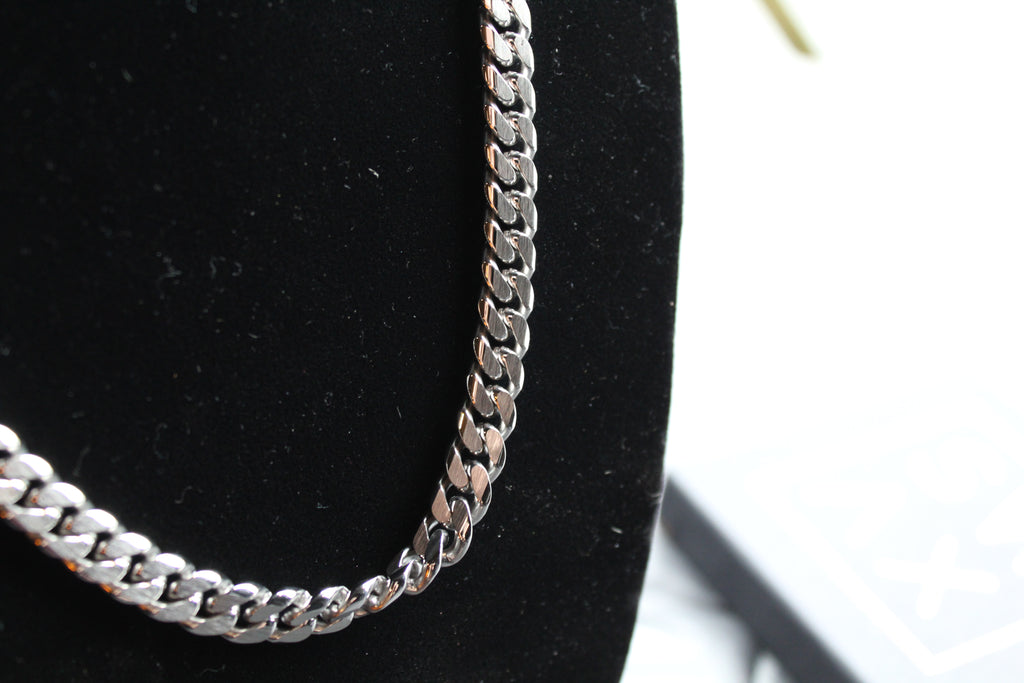 Matte and Polished Stainless Steel Necklace