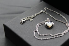 Load image into Gallery viewer, Mother of Pearl &amp; CZ Necklace Rhodium Plated
