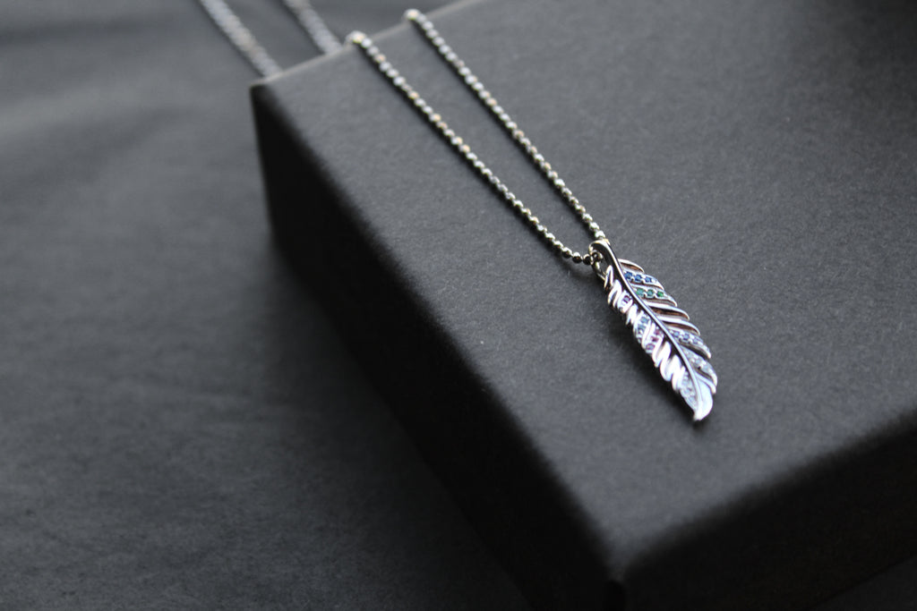 Multi Coloured Feather Necklace