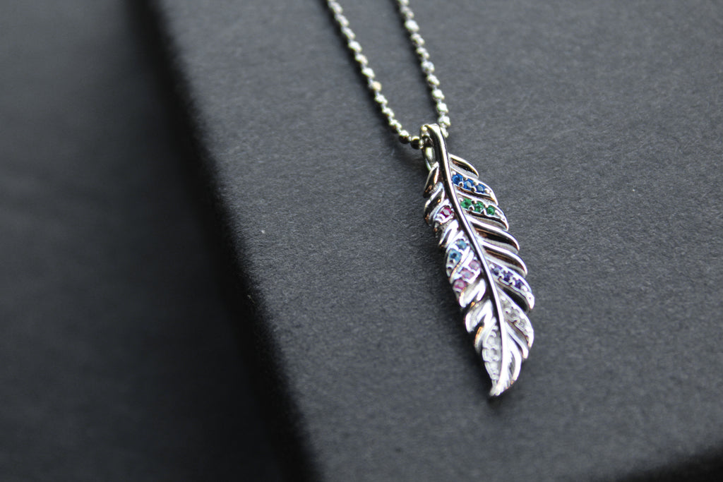 Multi Coloured Feather Necklace