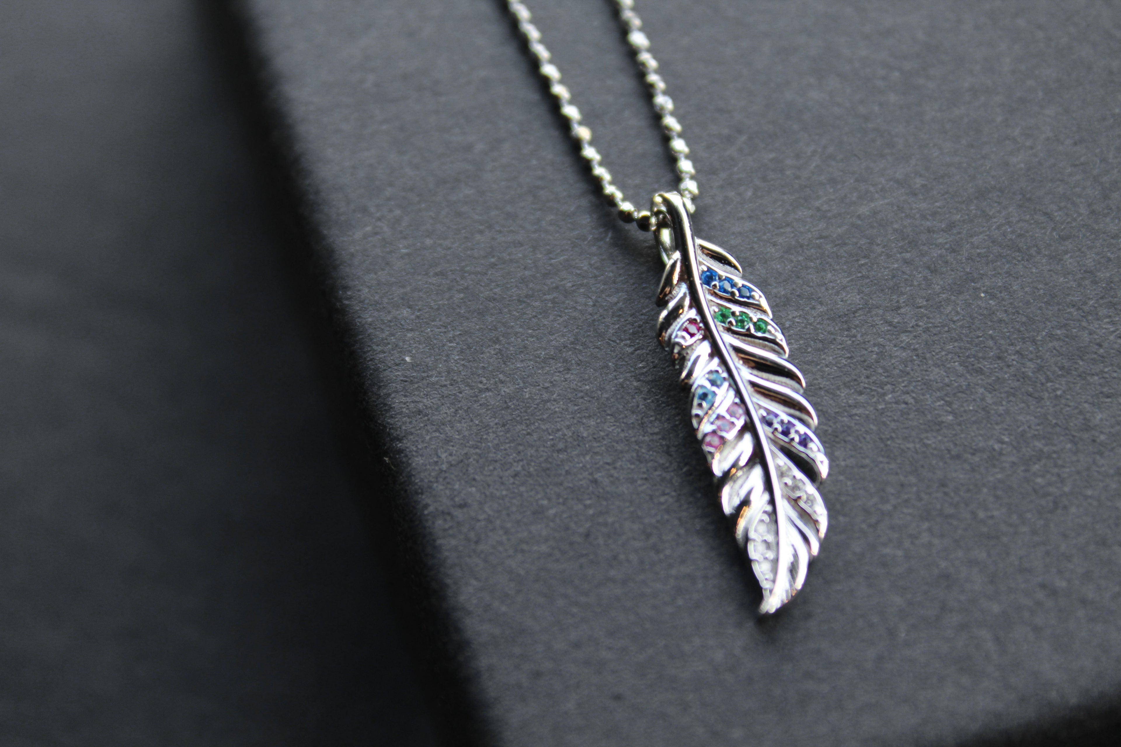 Multi Coloured Feather Necklace