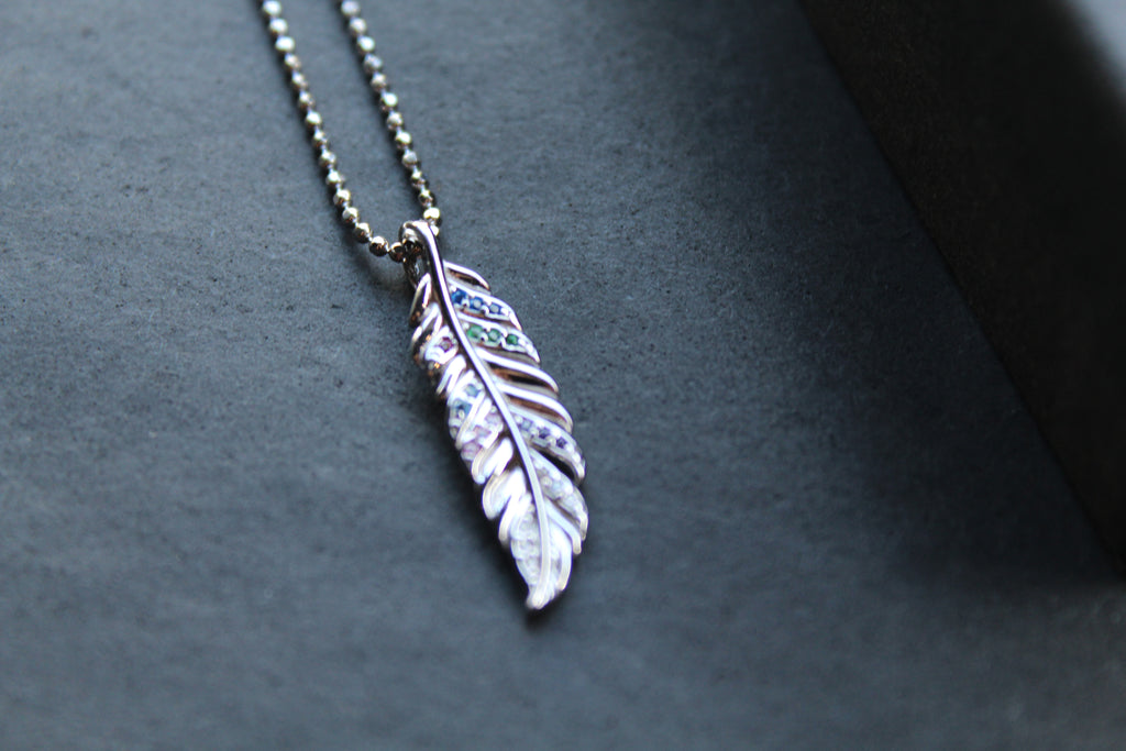 Multi Coloured Feather Necklace