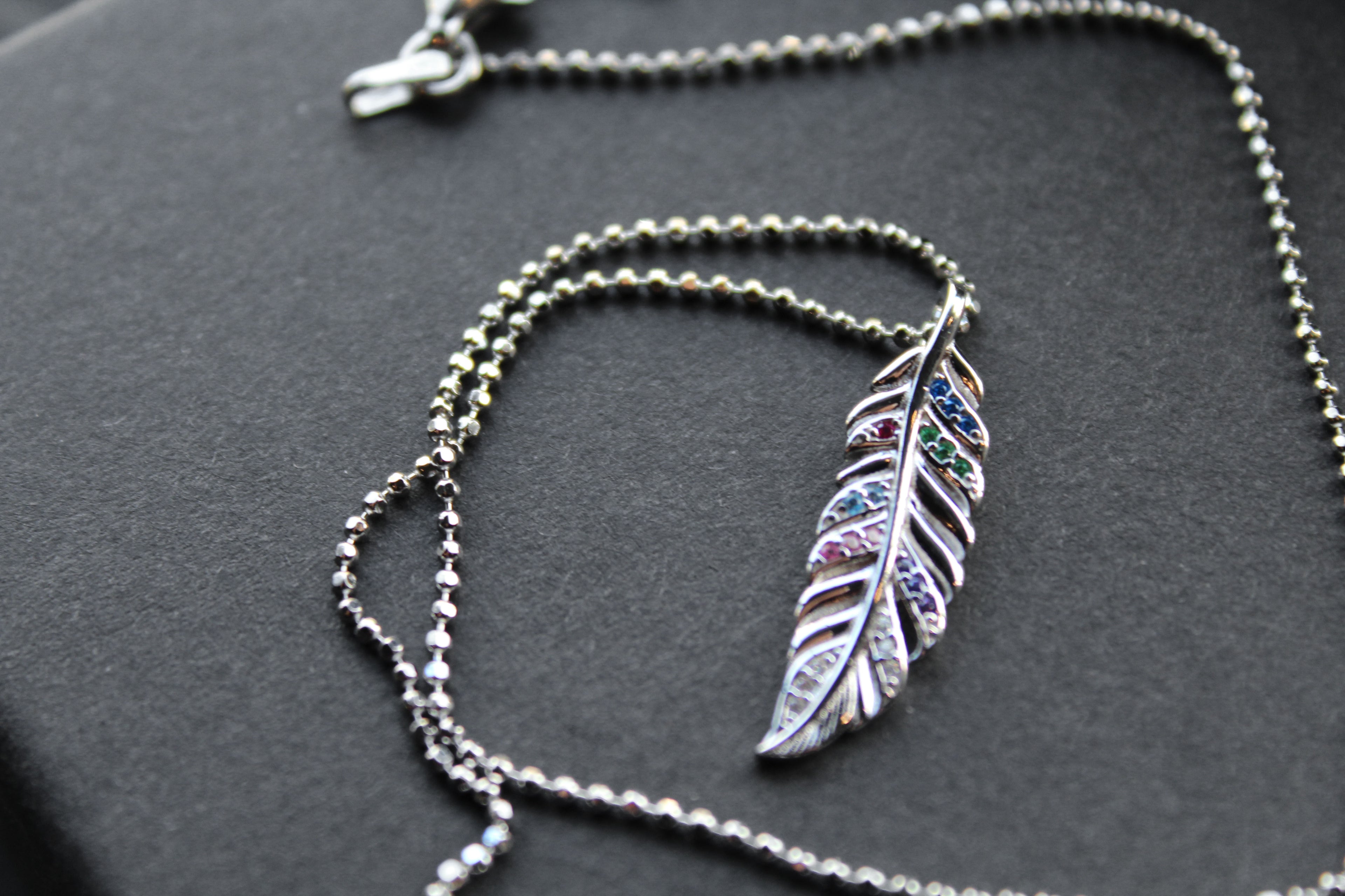 Multi Coloured Feather Necklace