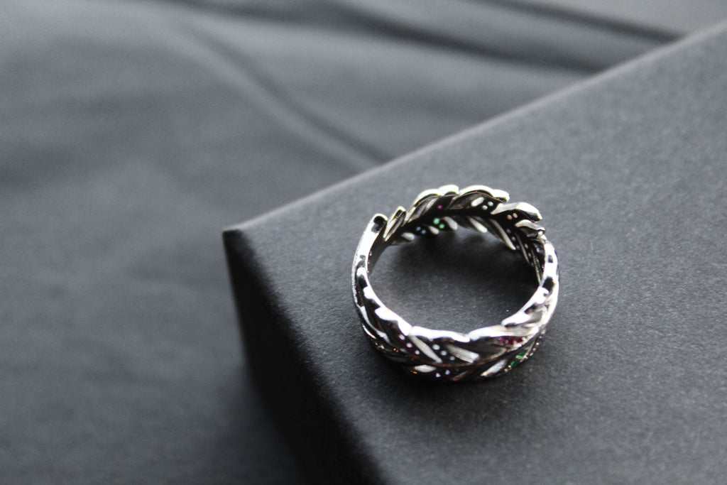Multi Coloured Feather Ring