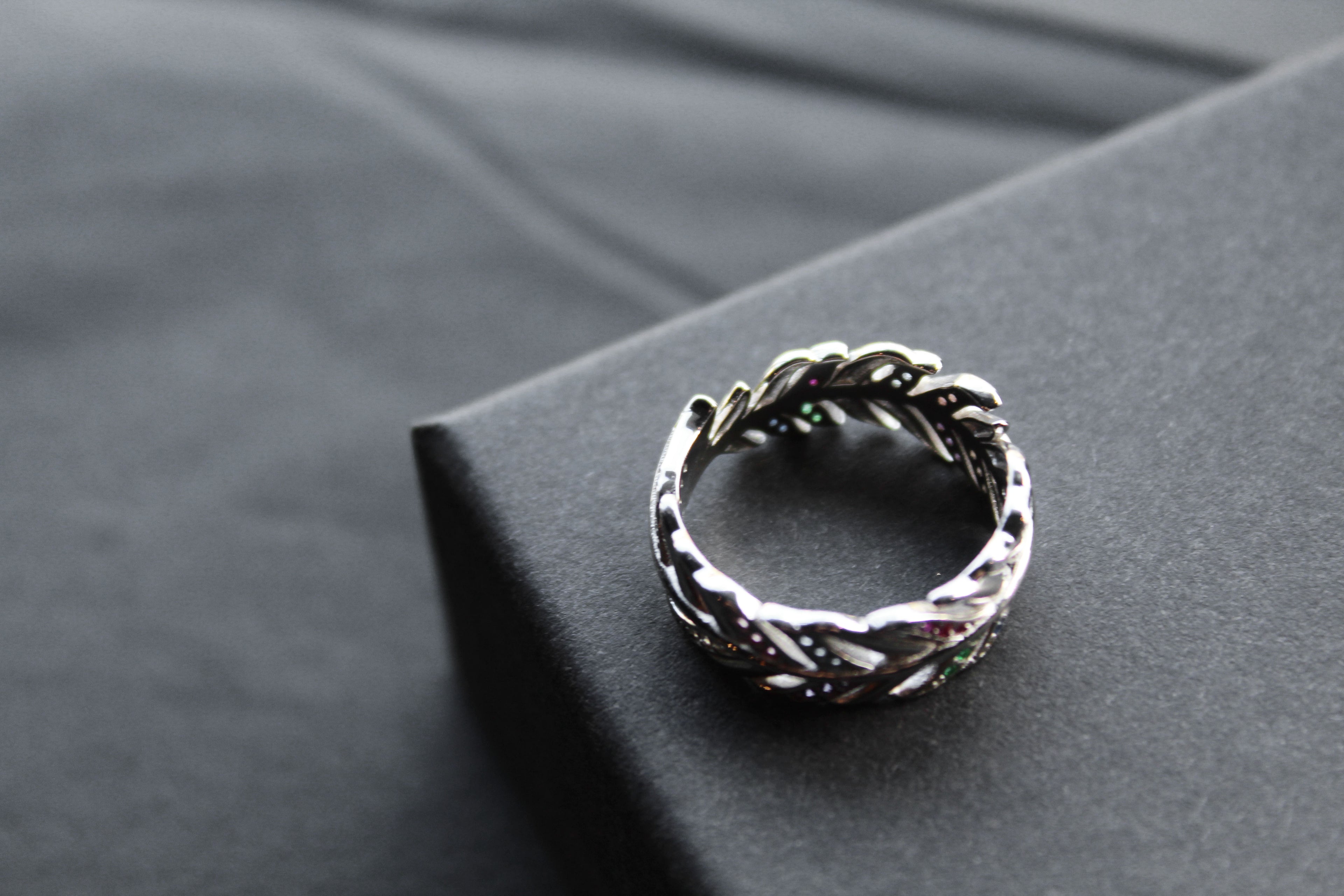 Multi Coloured Feather Ring