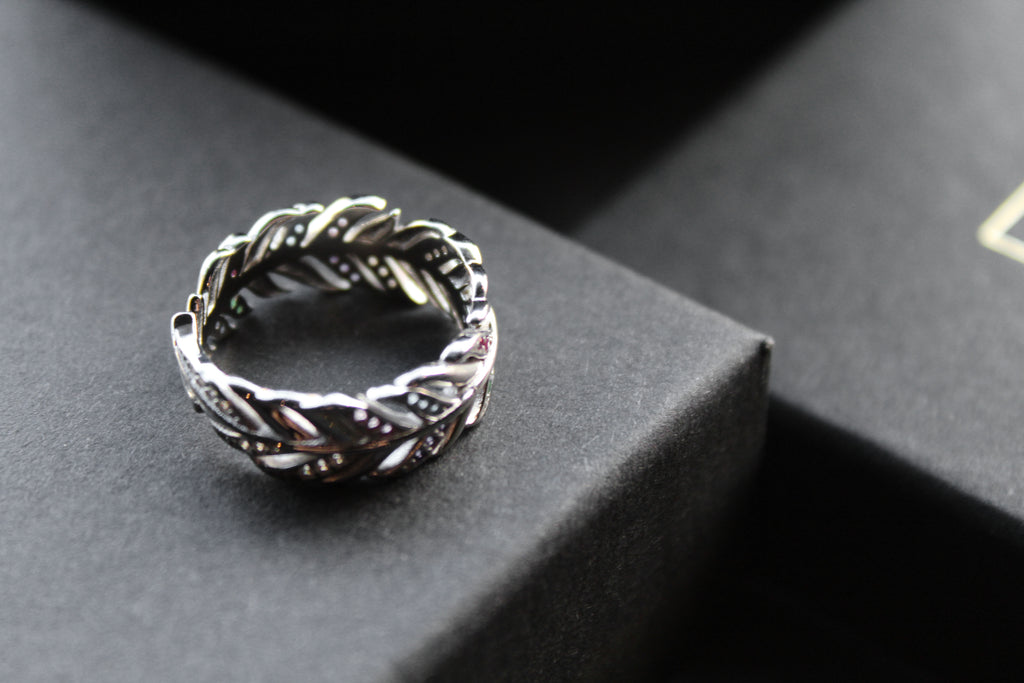 Multi Coloured Feather Ring