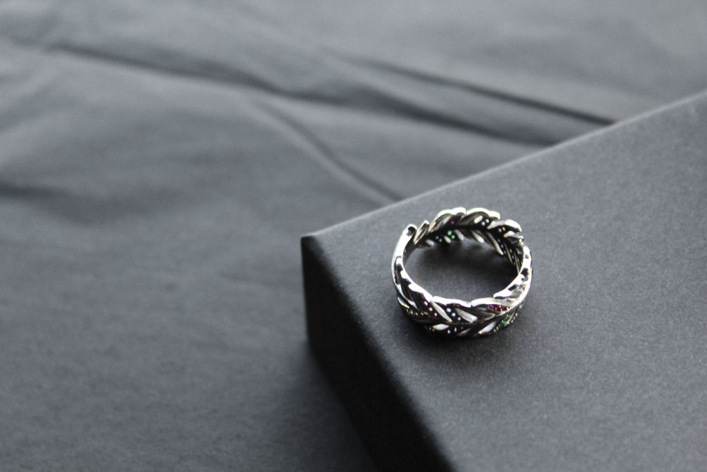 Multi Coloured Feather Ring