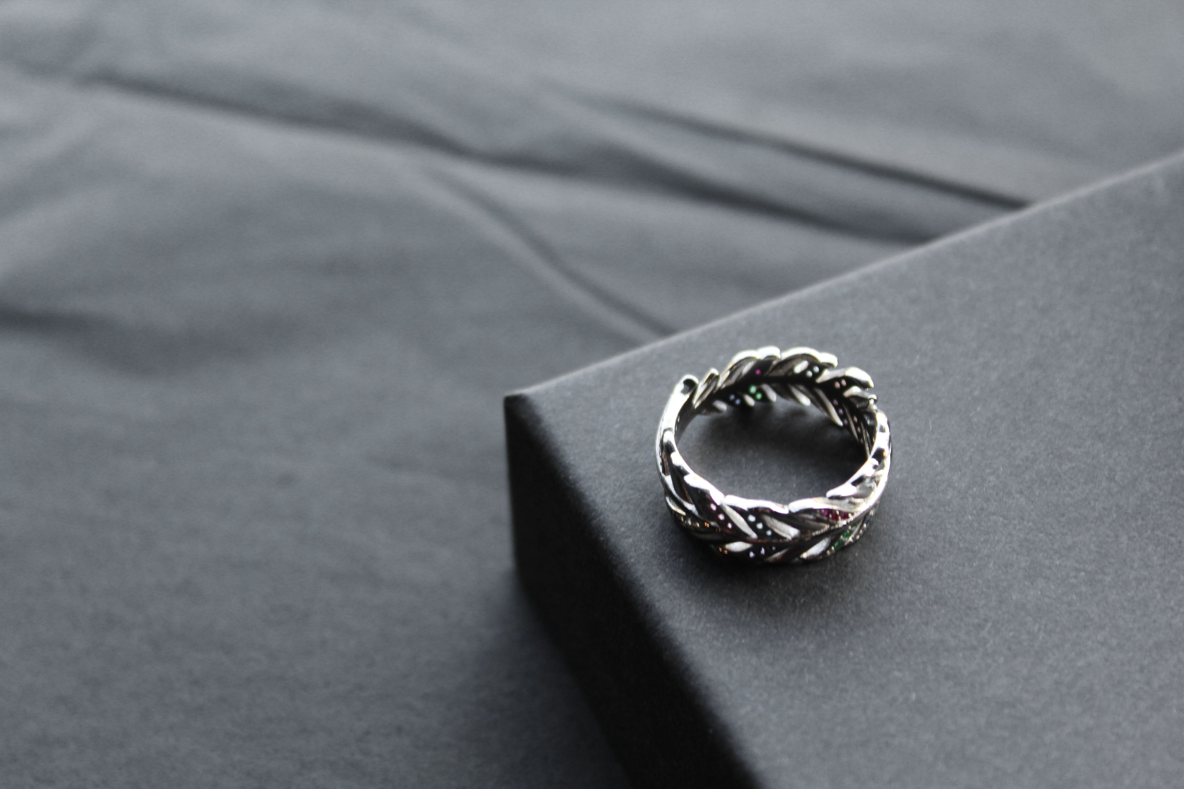 Multi Coloured Feather Ring