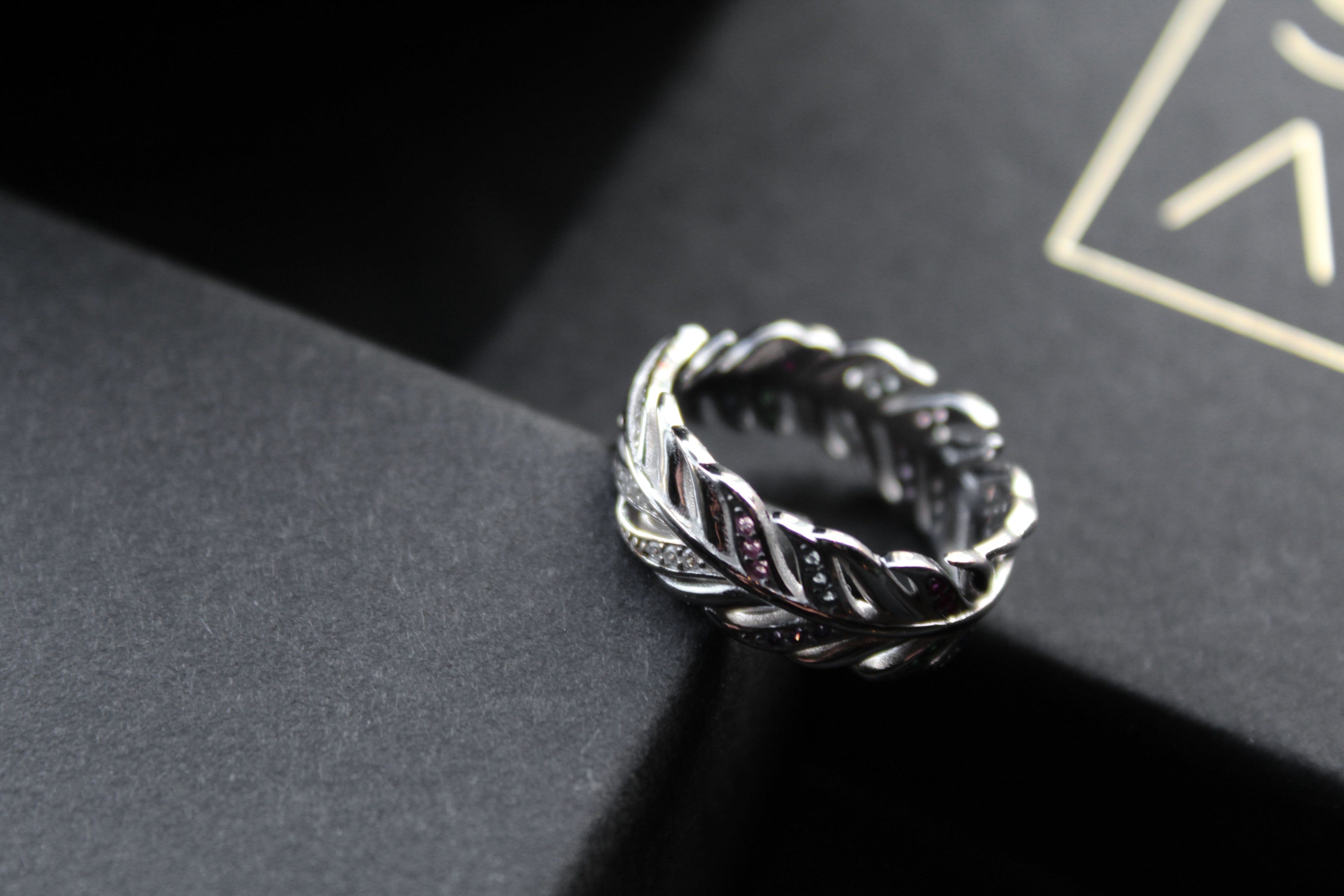 Multi Coloured Feather Ring