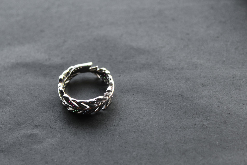 Multi Coloured Feather Ring