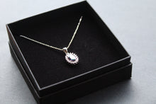 Load image into Gallery viewer, Mystic Topaz &amp; White CZ Oval Cluster Pendant
