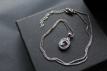 Load image into Gallery viewer, Mystic Topaz &amp; White CZ Oval Cluster Pendant
