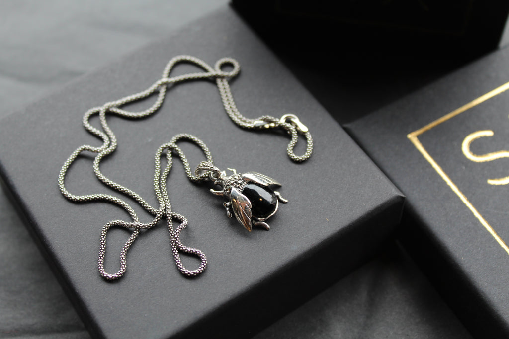 Onyx Beetle Pendant