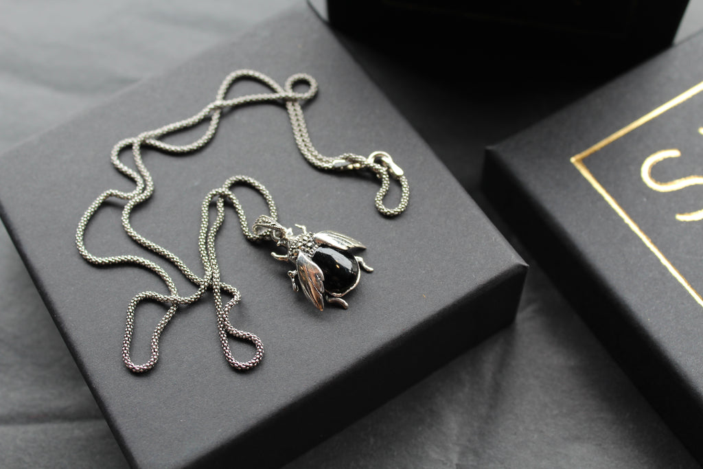 Onyx Beetle Pendant