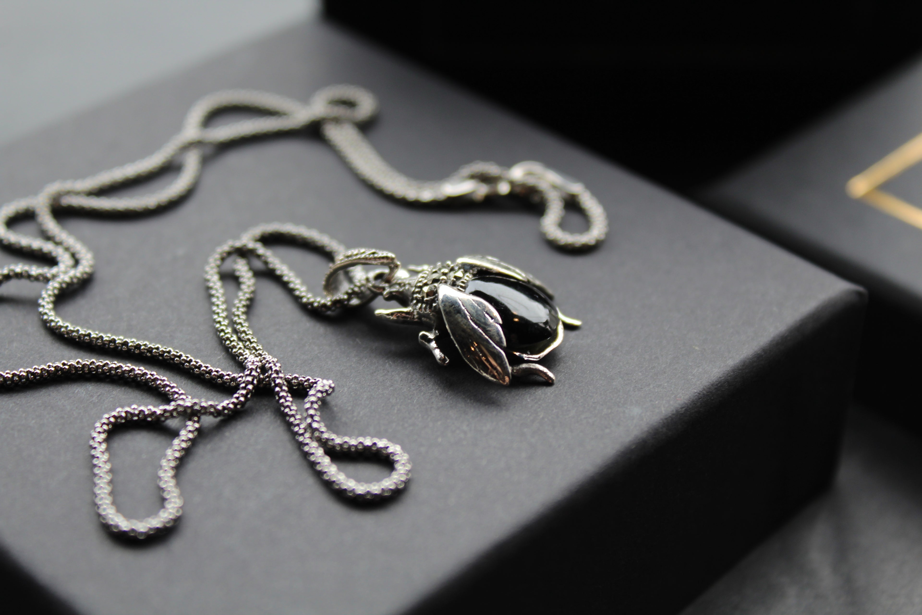 Onyx Beetle Pendant