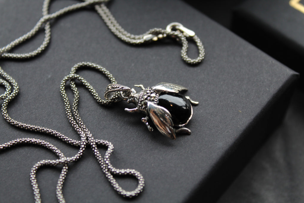 Onyx Beetle Pendant
