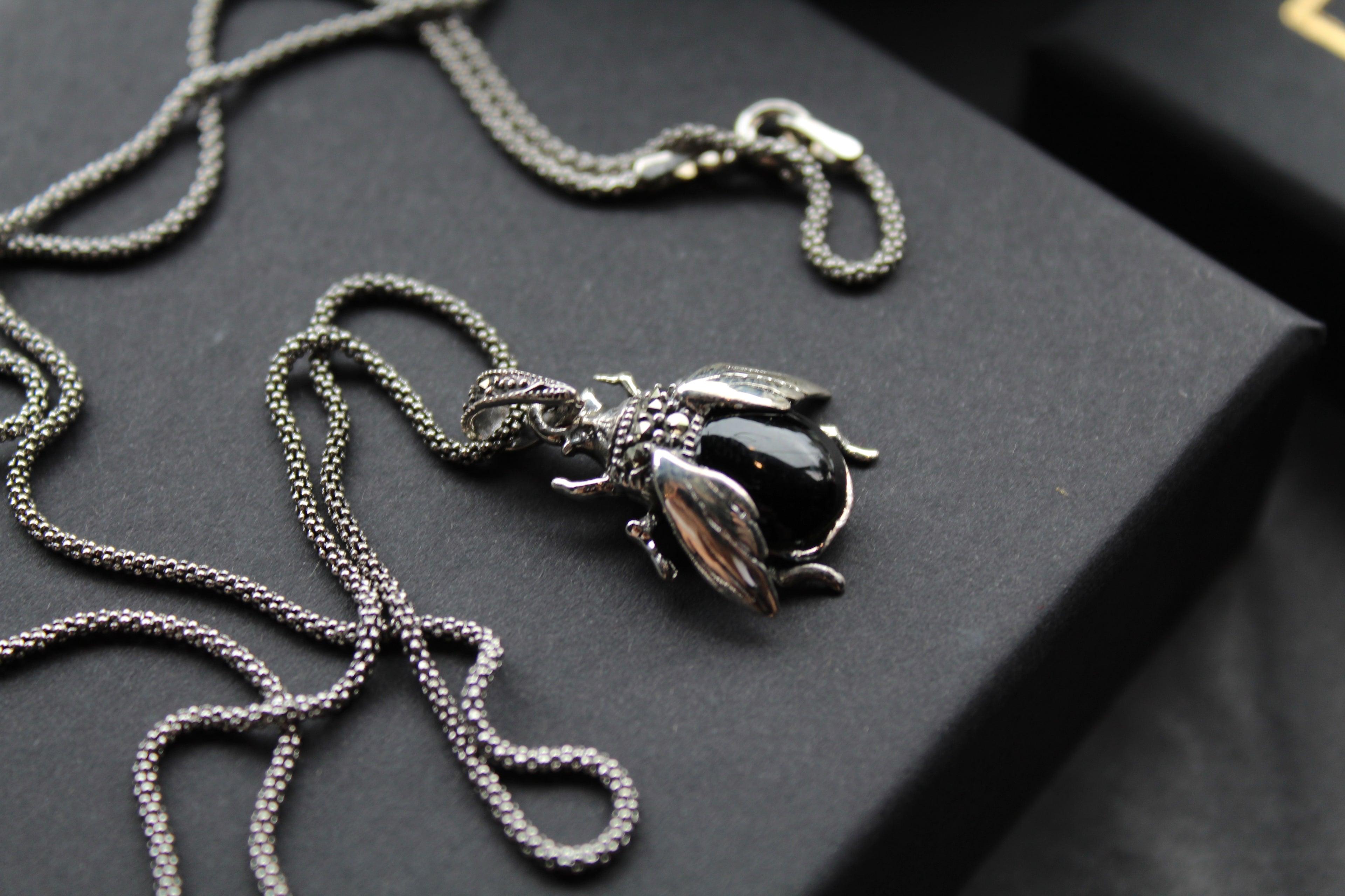 Onyx Beetle Pendant