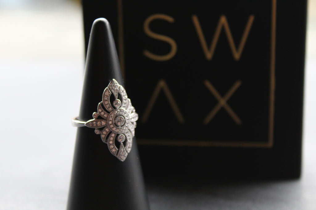 Ornate Cubic Zirconia Ring